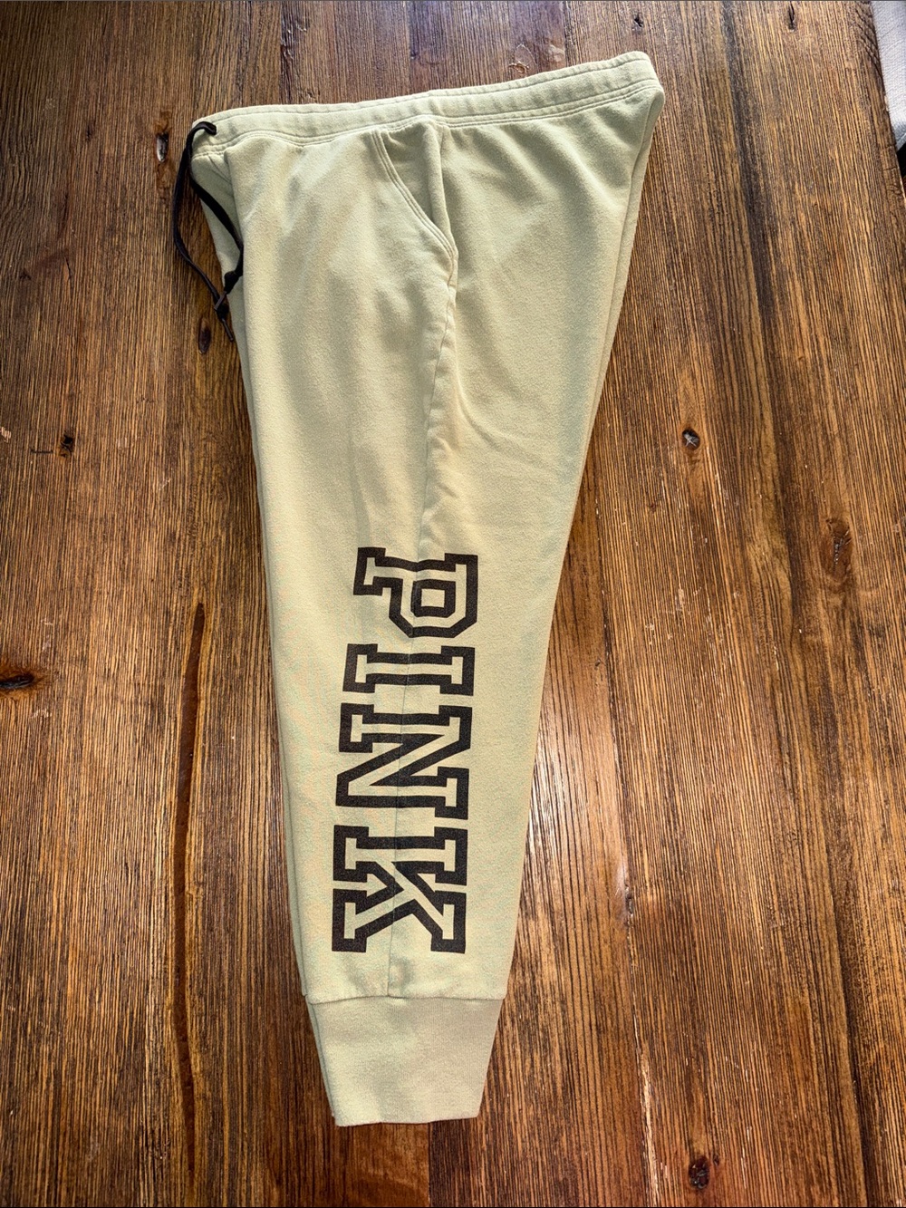 PINK Victoria's Secret Sage Green Joggers with Black Logo